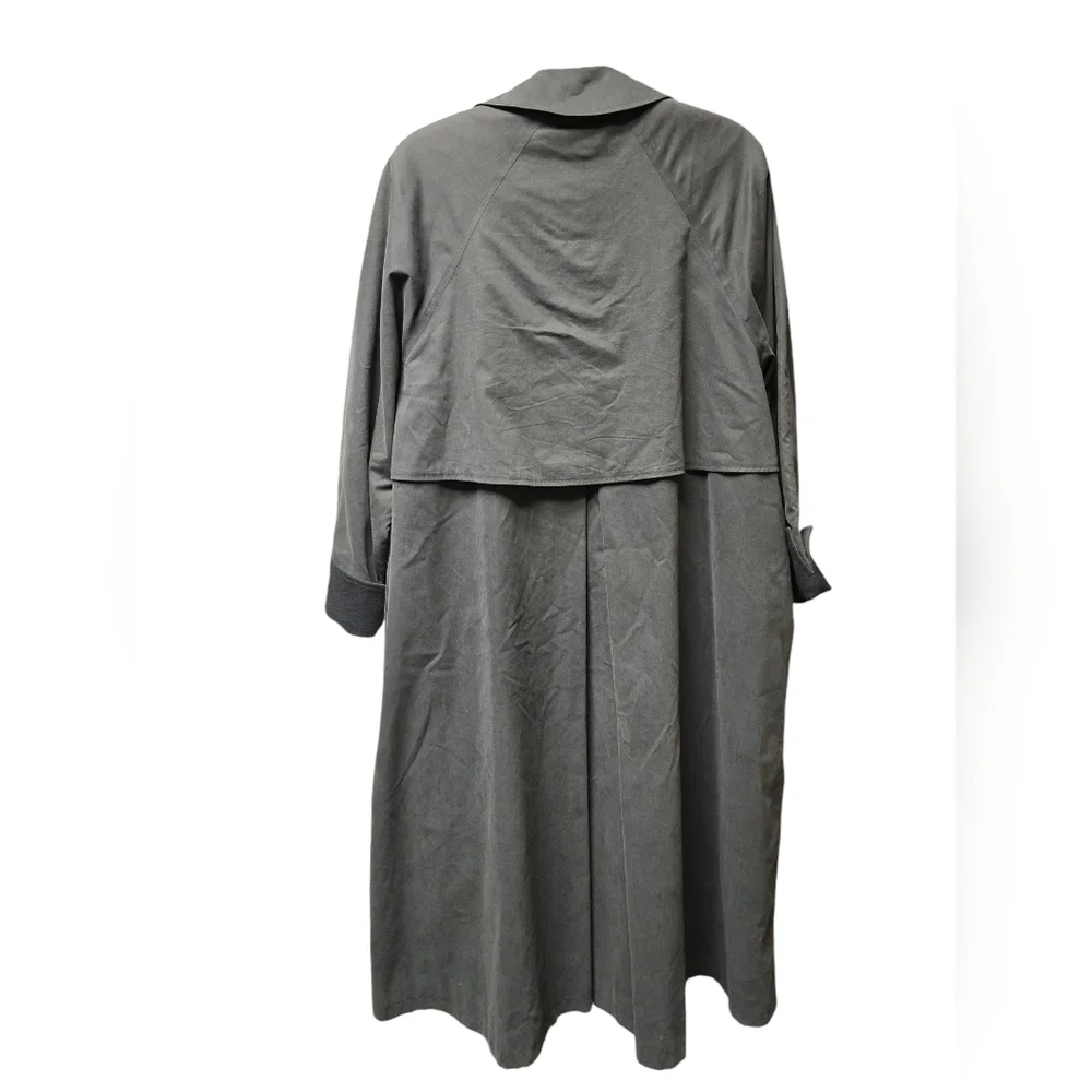 Burberry Trench Coat Women's Long Black Wool Satin lined Sz.4 XLong VINTAGE - Picture 2 of 15